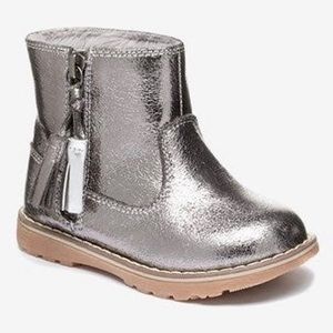 Girl's Silver Ankle Boots